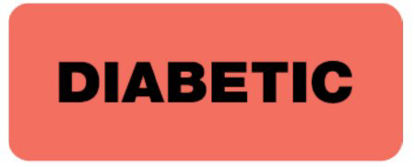 Picture of Pre-Printed Label Med-Alert™ Auxiliary Label Fluorescent Red Paper DIABETIC Black Safety and Instructional 2-1/2 X 15/16 Inch50730