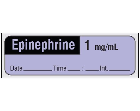 Picture of Drug Label Shamrock Anesthesia Label Epinephrine Purple 1/2 X 1 InchSA-2807-DTI-PRE