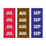 Picture of Pre-Printed Label Key Surgical® Multipurpose Label Brown / Purple / Red Tape Month Patterned 1/4 InchT-903-01