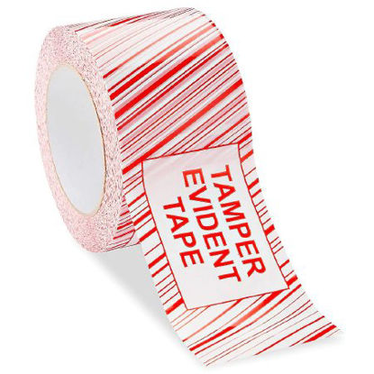 Picture of Pre-Printed Label Uline Warning Label Red / White Tape Strip Patterned 2 X 110 YardsS-9926