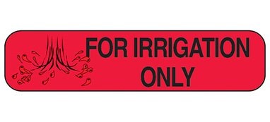 Picture of Pre-Printed Label Indeed Laboratory Use Red Paper For Irrigation Only Black Alert Label 3/8 X 1-5/8 Inch2145