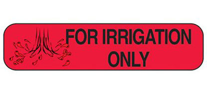 Picture of Pre-Printed Label Indeed Laboratory Use Red Paper For Irrigation Only Black Alert Label 3/8 X 1-5/8 Inch2145