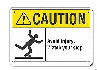 Picture of Wall Sign Caution LYLE CAUTION Avoid Injjury Watch you step460D45