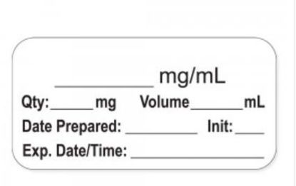 Picture of Drug Label PDC® Anesthesia Label _mg/mL Qty:_mg Volume_mL Date Prepared:_ White 3/4 X 1-1/2 InchLAN-2-84