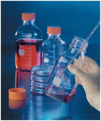 Picture of Media Storage Bottle Pyrex™ Square Wide Mouth Borosilicate Glass 1,000 mL (32 oz.)064148