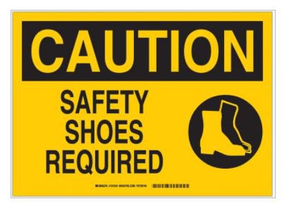 Picture of Indoor / Outdoor Caution Brady™ Caution Safety Shoes Required19-111-776