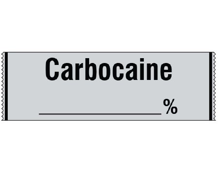 Picture of Drug Label Shamrock Anesthesia Label Carbocaine____% Gray 1/2 X 1 InchSA-307