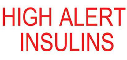 Picture of Pre-Printed Label HCL® Advisory Label Orange / White Paper High Alert Insulins Orange Alert Label 1 X 1-3/4 Inch2090