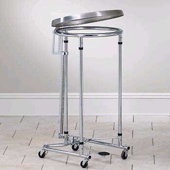 Picture of Hamper Stand Clinton™ Rolling Round Opening Foot Pedal Tilt-Top LidH-41
