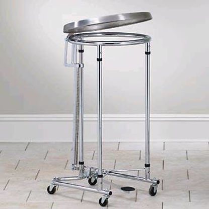 Picture of Hamper Stand Clinton™ Rolling Round Opening Foot Pedal Tilt-Top LidH-41