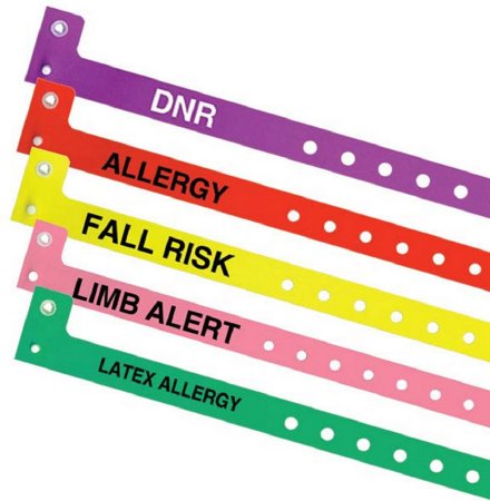 Picture of Identification Wristband Alert Band Permanent Snap Limb Alert14523PK