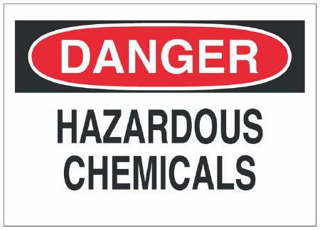 Picture of Door Sign Caution Brady™ Danger: Hazardous Chemicals19107456