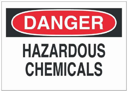 Picture of Door Sign Caution Brady™ Danger: Hazardous Chemicals19107456