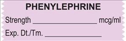 Picture of Drug Label UAL™ Anesthesia Label Tape Phenylephrine Strength_mcg/mL Exp Dt Tm_ Violet 1/2 X 1-1/2 InchULTJ083