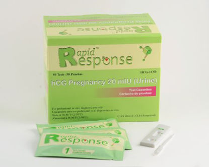 Picture of Rapid Test Kit Rapid Response™ Fertility Test hCG Pregnancy Test Urine Sample 50 TestsHCG-1C50