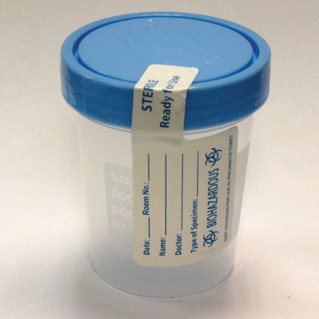 Picture of Specimen Container Polypropylene 120 mL (4 oz.) Screw Cap Patient Information Sterile4254