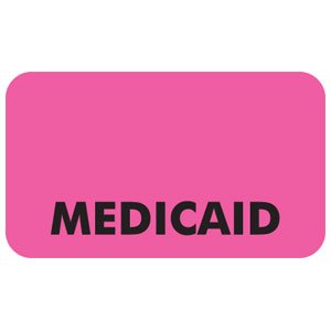 Picture of Pre-Printed Label Advisory Label Pink Paper Medicade Black 7/8 X 1-1/2 InchMAP5240