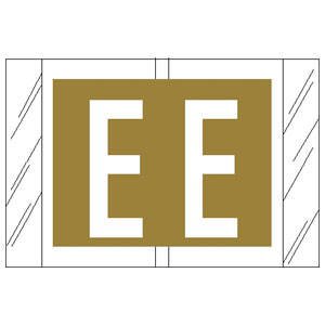 Picture of Pre-Printed Label COL'R'TAB® Chart Tab Gold E|E White Alpha Series 1 X 1-1/2 Inch82005