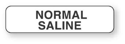 Picture of Drug Label UAL™ Anesthesia Label Normal Saline White 5/16 x 1-1/4 InchULAM031