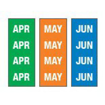 Picture of Pre-Printed Label Key Surgical® Multipurpose Label Blue / Green / Orange Tape Month Patterned 1/4 InchT-902-01
