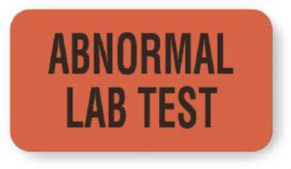 Picture of Pre-Printed Label UAL™ Laboratory Use Flourescent Red Paper Abnormal Lab Test Red Lab / Specimen 7/8 X 1-5/8 InchULLR139