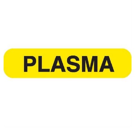 Picture of Pre-Printed Label Auxiliary Label Yellow Paper Plasma Black Lab / Specimen8020