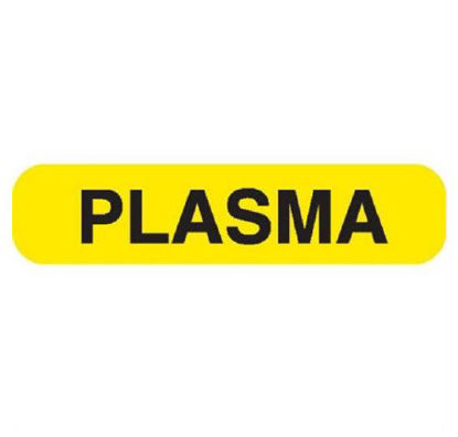 Picture of Pre-Printed Label Auxiliary Label Yellow Paper Plasma Black Lab / Specimen8020
