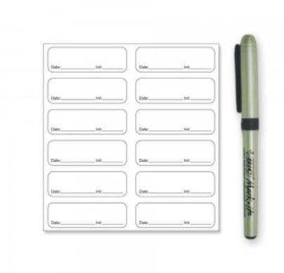 Picture of Pre-Printed Label PDC® Communication Fill In White Synthetic Paper Date_Int_ Black Safety and InstructionalSTER-39