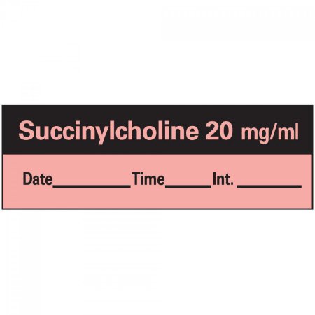 Picture of Drug Label PDC® Anesthesia Label SUCCINYLCHOLINE 20 mg / mL / Date _____ Time _____ Int. _____ Fluorescent Red 1/2 X 1-1/2 InchAN-20D20