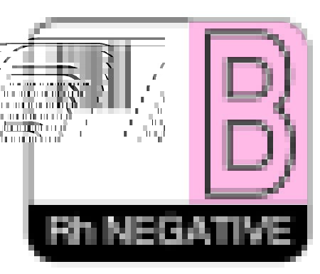 Picture of Pre-Printed / Barcode Label Codabar Laboratory Use Black / Pink / White Glossy Coldstick Rh Negative B Black / White Lab / Specimen 1-1/2 X 1-3/4 InchABO-13