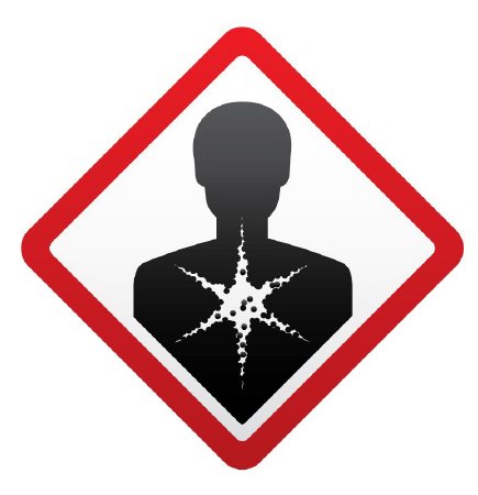 Picture of Pre-Printed Label PDC® Warning Label Red / White Paper GHS Symbol Black OSHA 1-1/2 X 1-1/2 InchULGHS8