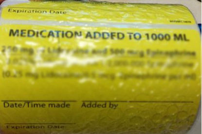 Picture of Pre-Printed Label MedVision® Anesthesia Label Green Paper Medication Added to 1000 Ml Black Medication Instruction 2-5/8 X 4 InchMV09FC1878