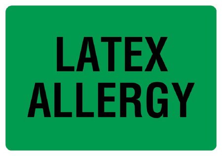 Picture of Pre-Printed Label Allergy Alert Green Litho Paper LATEX ALLERGY Alert Label 2-5/8 X 4 InchULAM937