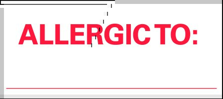 Picture of Pre-Printed Label Barkley® Allergy Alert White Allergic To: Red Alert Label 1 X 2-1/4 InchN-14