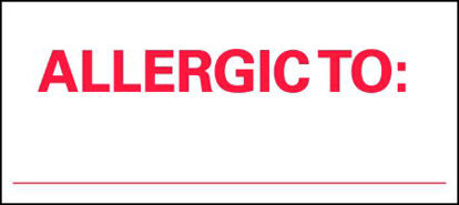 Picture of Pre-Printed Label Barkley® Allergy Alert White Allergic To: Red Alert Label 1 X 2-1/4 InchN-14