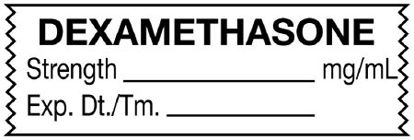 Picture of Drug Label UAL™ Anesthesia Label Dexamethasone Strength_mg/mL Exp Dt Tm White 1/2 X 1-1/2 InchULTA225