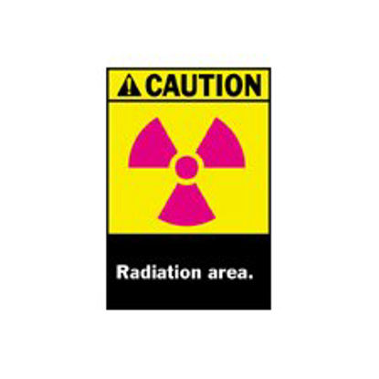 Picture of Door Sign Caution Brady™ Caution: Radiation Area, With Pictogram19038074
