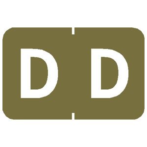 Picture of Pre-Printed Label Chart Tab Gold D | D White Alpha Series 1 Inch90124