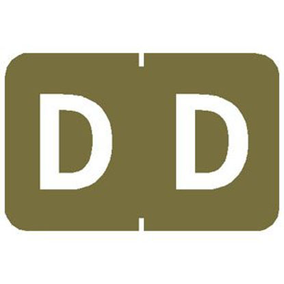 Picture of Pre-Printed Label Chart Tab Gold D | D White Alpha Series 1 Inch90124