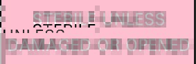 Picture of Pre-Printed Label CS-2® Advisory Label Pink / White Sterile Unless Damaged Or Opened Black Sterilization Label 5/8 X 15/16 InchCS-VS