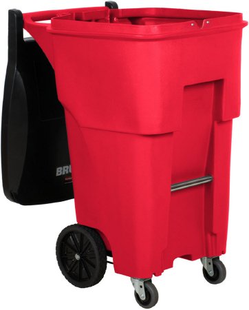 Picture of Medical Waste Receptacle Rubbermaid® Brute® 65 gal. Rollout Red MDPE / HDPE Manual1971977