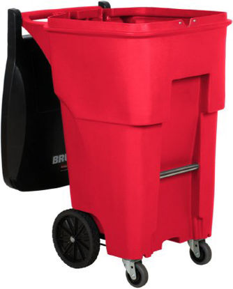Picture of Medical Waste Receptacle Rubbermaid® Brute® 65 gal. Rollout Red MDPE / HDPE Manual1971977