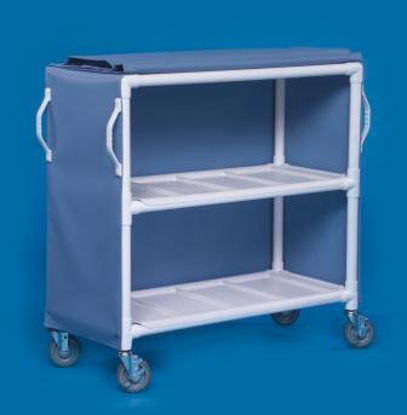 Picture of Linen Cart with Cover 2 Shelves PVC 5 Inch Heavy Duty Casters, 2 LockingLC46-2