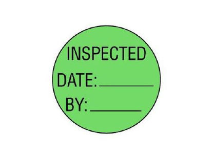 Picture of Pre-Printed Label Advisory Label Green INSPECTED / DATE: _____ / BY: _____ Black Quality Control Label 1 InchME-15-3