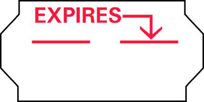 Picture of Pre-Printed Label TXII® Instructional Label White Expires Red Sterilization Label 1/2 X 1 InchTX-E
