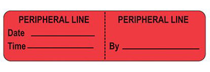 Picture of Pre-Printed Label Indeed Auxiliary Label Red Paper Peripheral Line Black Safety and Instructional 3/8 X 1-5/8 Inch17581