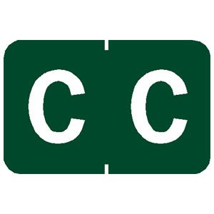 Picture of Pre-Printed Label Chart Tab Green C | C White Alpha Series 1 Inch90123
