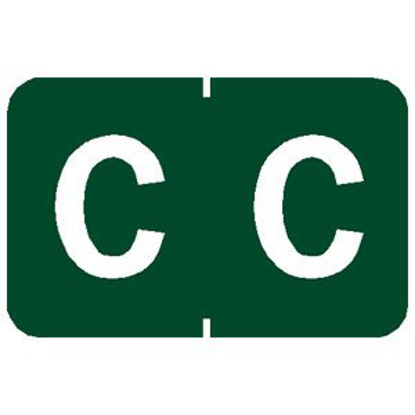 Picture of Pre-Printed Label Chart Tab Green C | C White Alpha Series 1 Inch90123