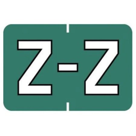 Picture of Pre-Printed Label Barkley® Chart Tab Dark Green Laminated Z Z White Alpha Series 11 X 1-1/2 Inch901-34144Q