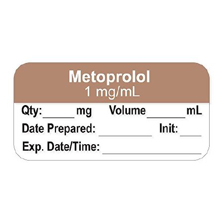 Picture of Drug Label PDC® Anesthesia Label Metoprolol 1 mg/mL Date_Time_Int_ Violet / White 1/2 X 1-1/2 InchLANS-49D1